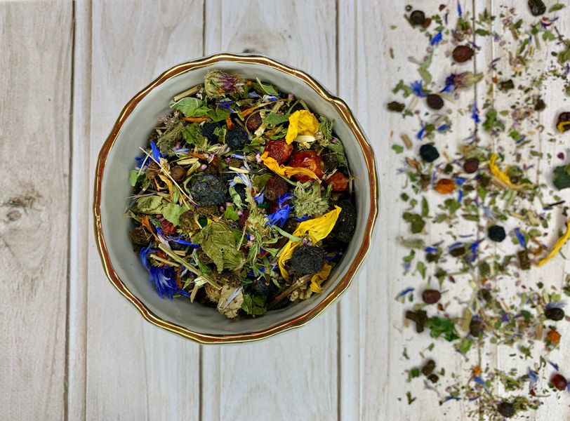Чай «Ягідний» (дизайн платівка) -  натуральний, карпатський трав’яний, 20 пакетиків Berry Tea фото