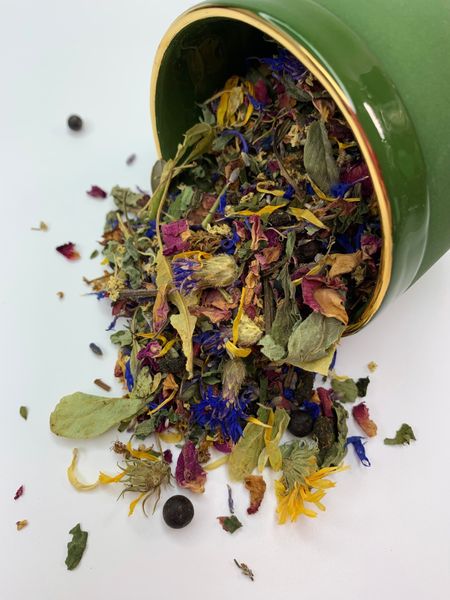 Чай «Квітковий» (дизайн платівка) - натуральний, карпатський трав’яний, 20 пакетиків Flower Tea фото