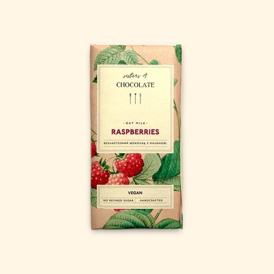 Шоколад молочний (веган) з малиною Raspberries фото